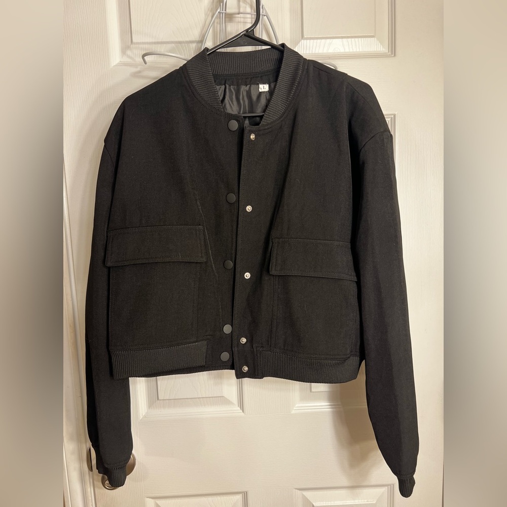 Women's Black Bomber Jacket
